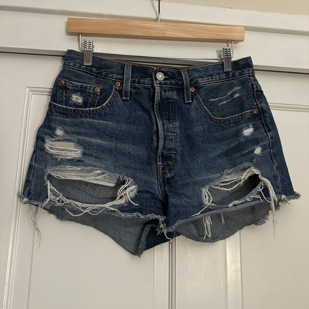 Distressed Levis Denim Women Shorts
